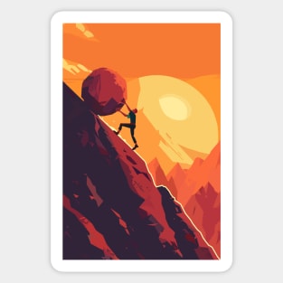 A day in the life of sisyphus Sticker